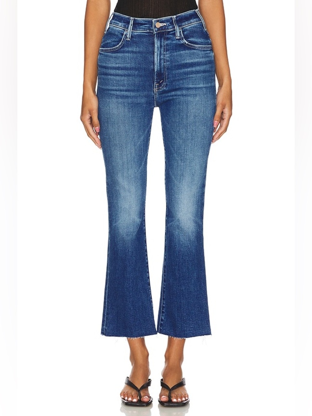 NWOT MOTHER The Hustler Ankle Fray Jeans in Grasping At Straws